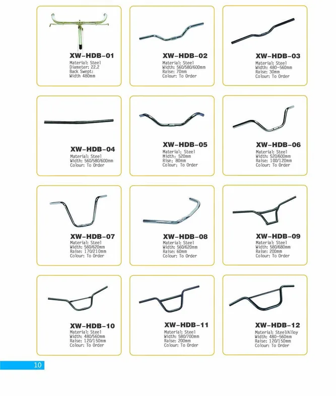 Bicycle Handlebars — XINWANG CYCLE spare parts catalogue page 10