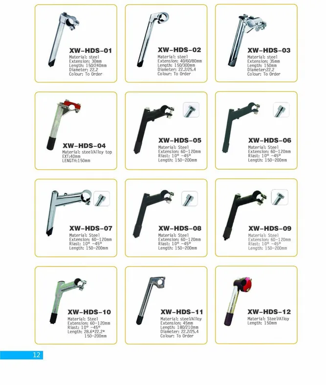Bicycle Stems — XINWANG CYCLE spare parts catalogue page 12