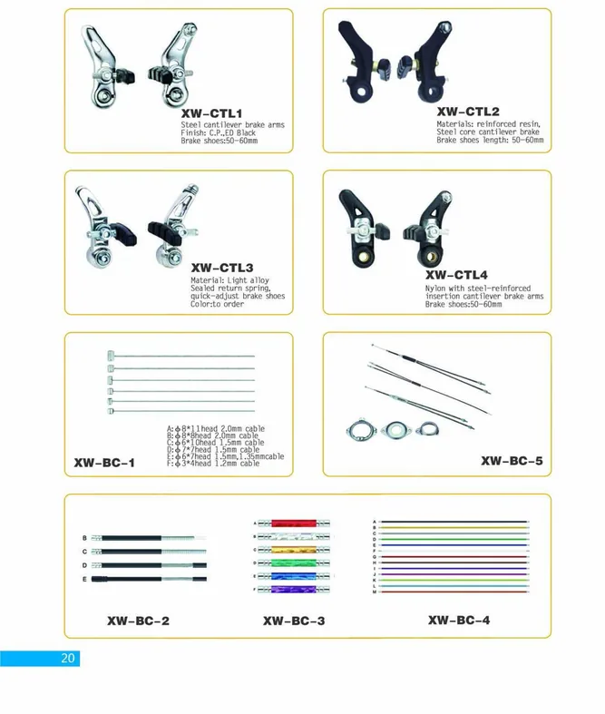 Caliper Brakes and Brake Cables — XINWANG CYCLE spare parts catalogue page 20