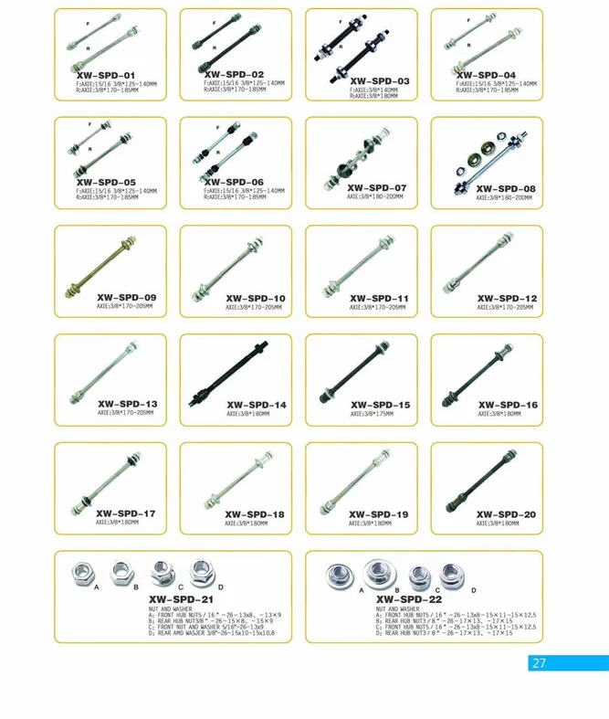 Hub Axles and Nuts — XINWANG CYCLE spare parts catalogue page 27