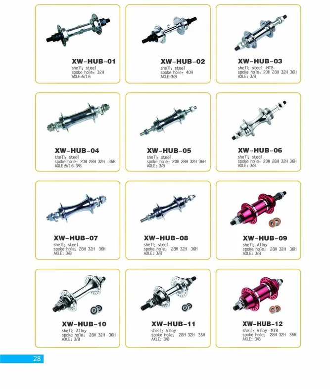 Bicycle Hubs — XINWANG CYCLE spare parts catalogue page 28