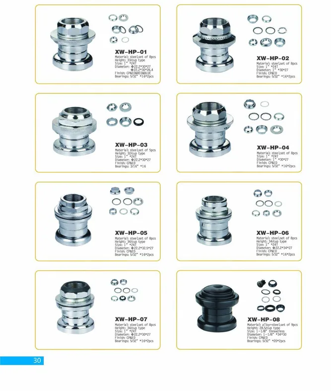 Bicycle Headsets — XINWANG CYCLE spare parts catalogue page 30