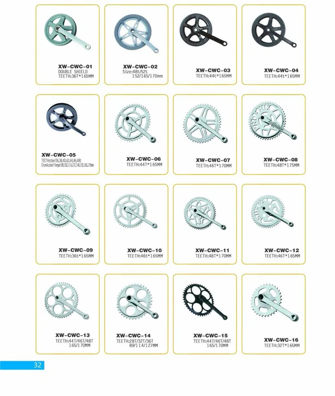 Bicycle Cranksets and Chainwheels — XINWANG CYCLE spare parts catalogue page 32