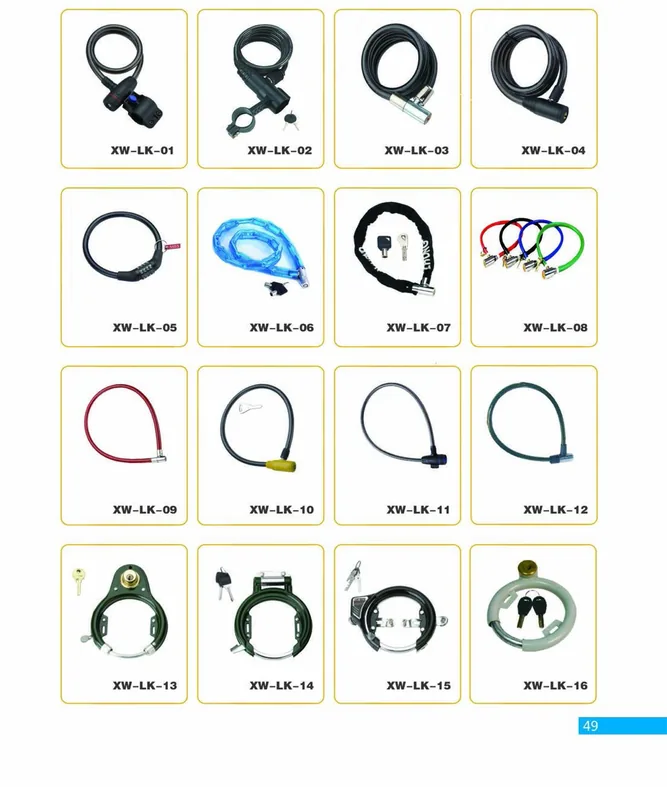 Bicycle Cable and Ring Locks — XINWANG CYCLE spare parts catalogue page 49