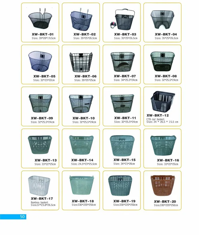 Bicycle Baskets — XINWANG CYCLE spare parts catalogue page 50
