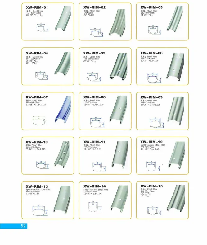 Steel Bicycle Rims — XINWANG CYCLE spare parts catalogue page 52