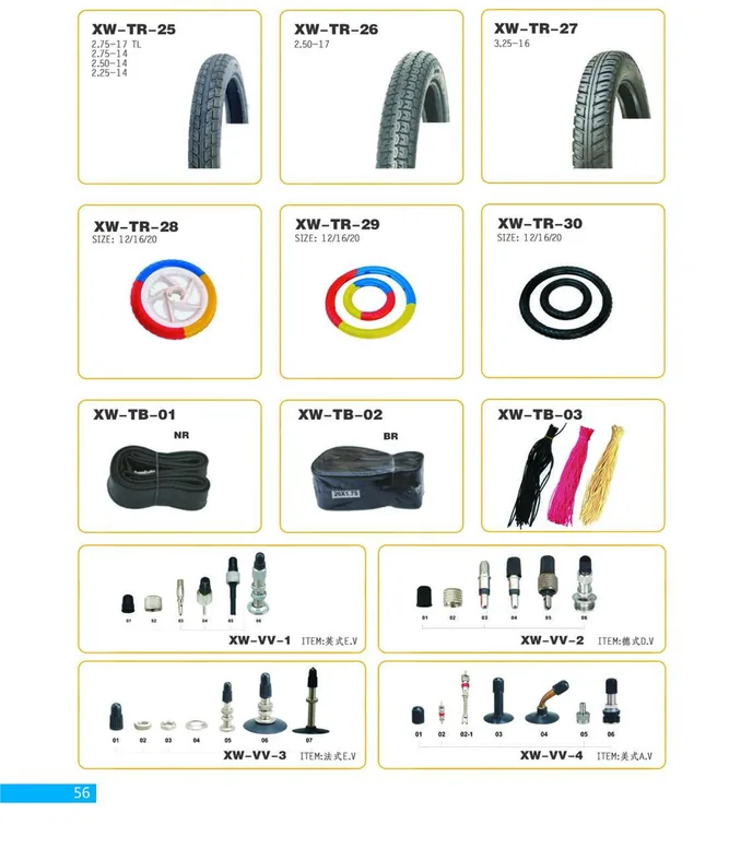 Bicycle Tires, Inner Tubes and Valves — XINWANG CYCLE spare parts catalogue page 56