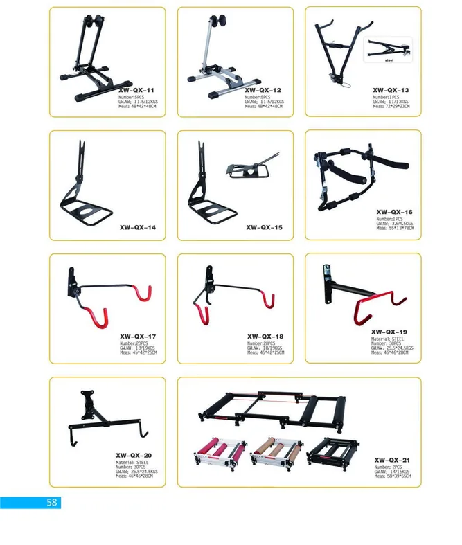 Bicycle Display Stands, Wall Racks and Rollers — XINWANG CYCLE spare parts catalogue page 58